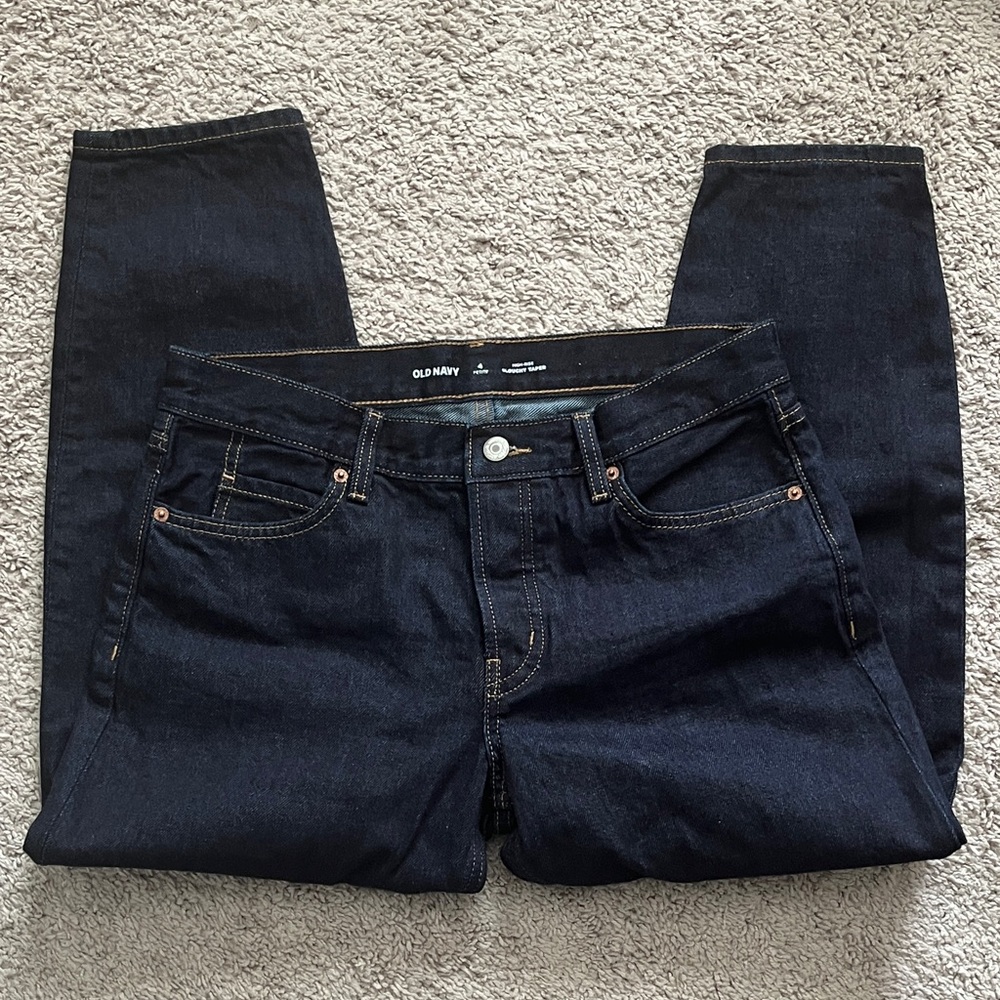 Old Navy Women's Deep Indigo Slouchy Taper Jeans